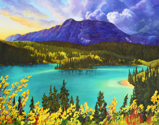 Emerald Lake Painting Yukon Daphne Mennell
