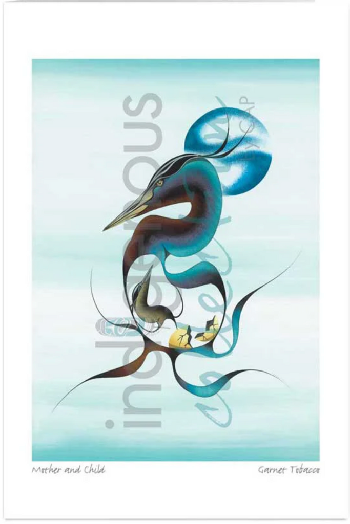 garnet tobacco art Gracefully adrift, the late honours the enduring bond of mother and calf in this tribute to lineage and love First Born by Garnett Tobacco, Cree Nation Art Country Canada - GARNET