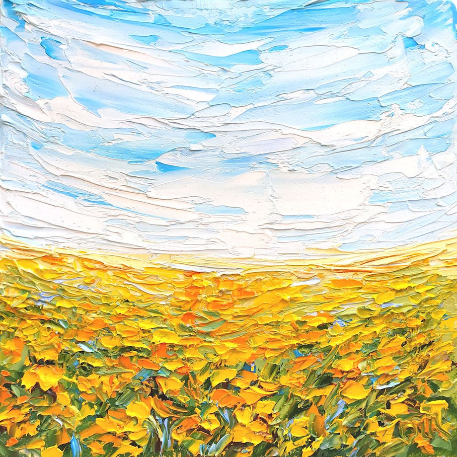 Sunflower Field Abstract - Print on Aluminum - Oksana Moroziuk