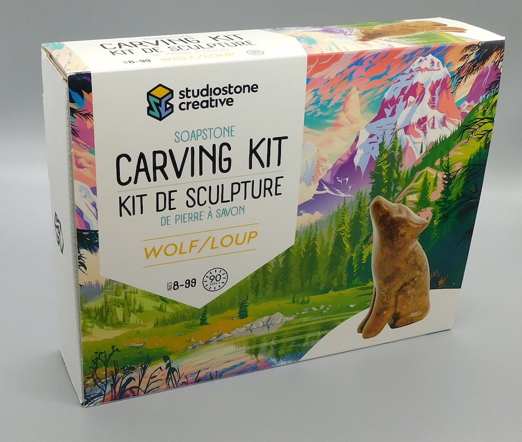 Studiostone Creative Carving kit, Bear and Wolf