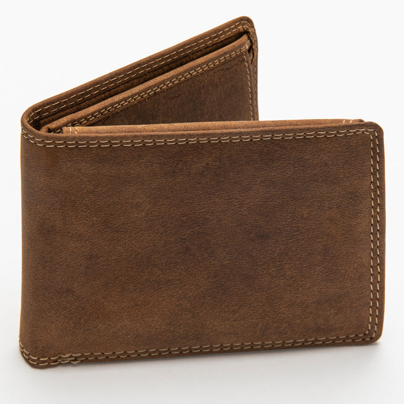 227 Bill Fold Wallet w/Change Pocket Bison Leather – North End