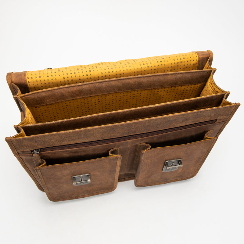 2001 Briefcase Bison Leather – North End Gallery - Main Image