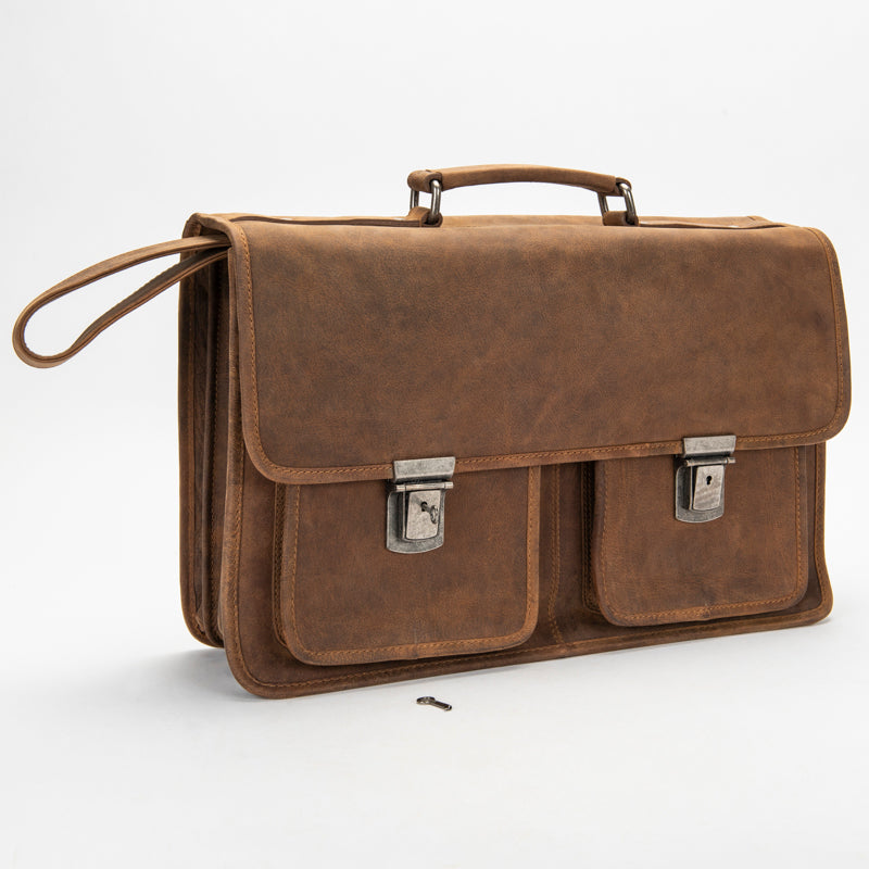 2001 Briefcase Bison Leather – North End Gallery - Main Image